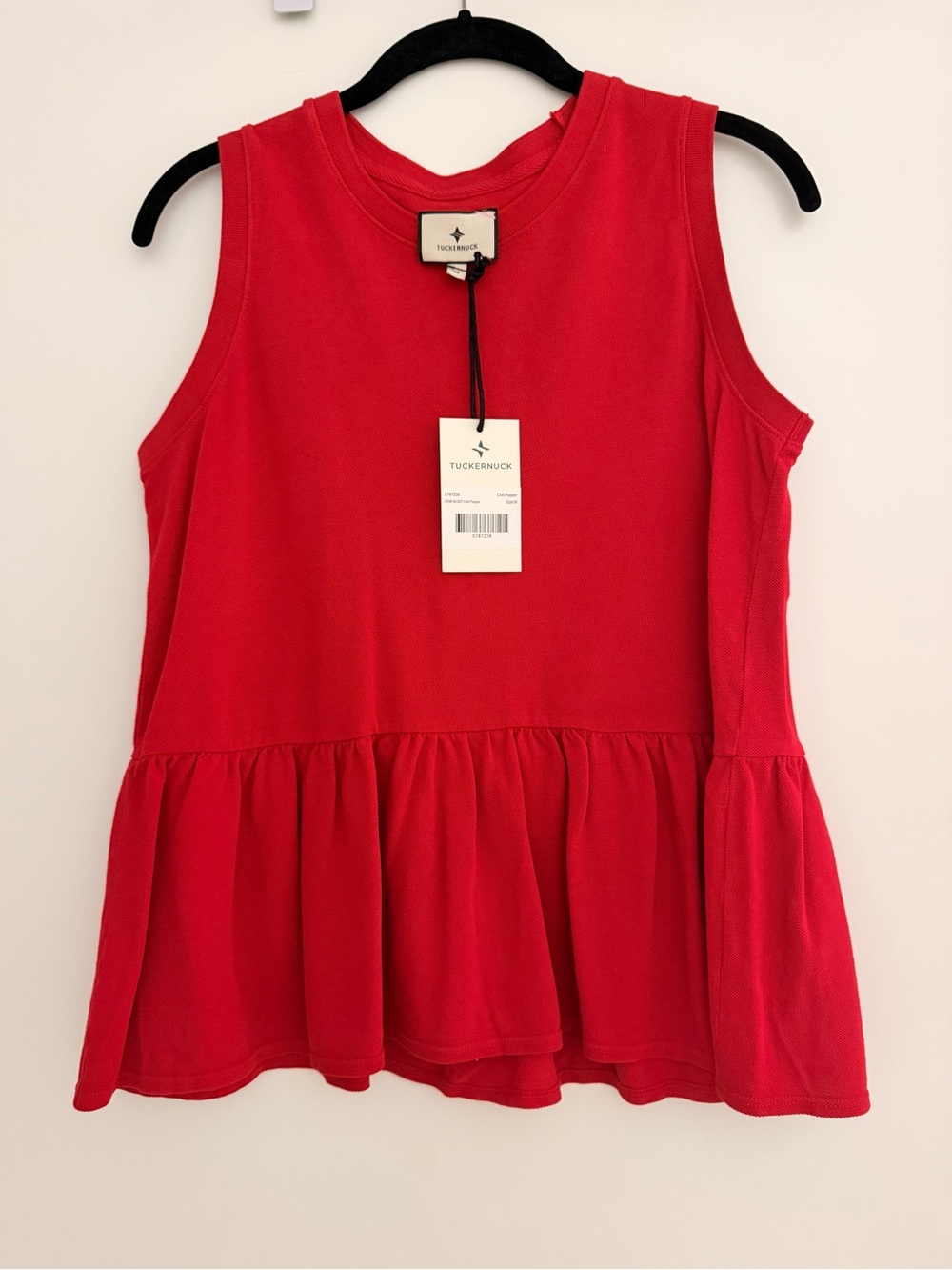 Tuckernuck Red Pique Mercer Peplum Top NWT - Picture 2 of 2